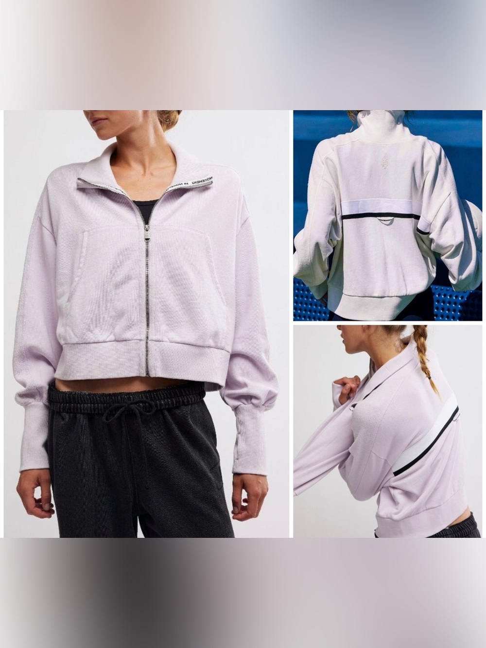 NWOT Free People FP Movement High Jump Zip Up - Rose Wash - Medium